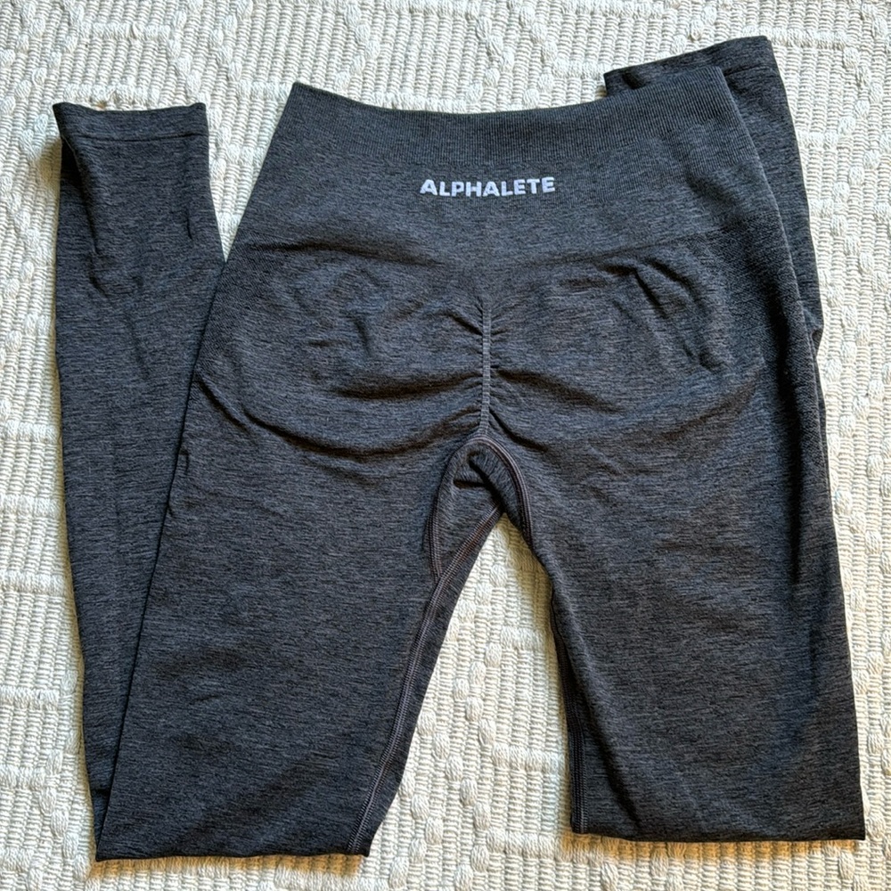 Alphalete Amplify Seamless Scrunch Leggings Dark Grey Heather Size S